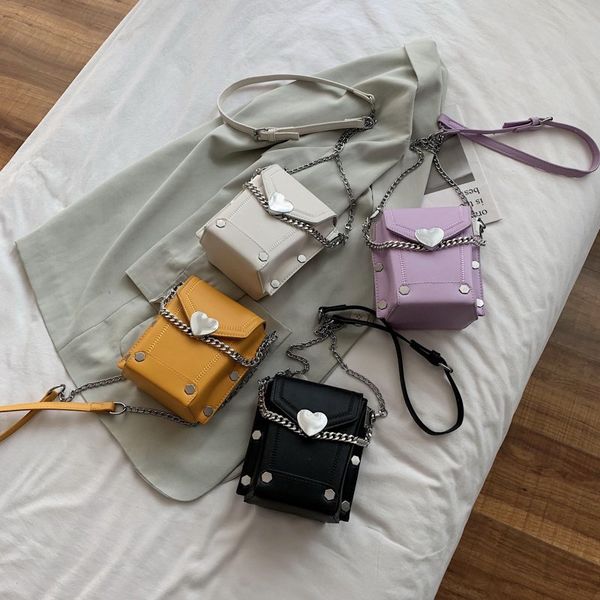 

chain box crossbody bags for women 2020 summer pu leather shoulder handbags female travel mini cross body bag love