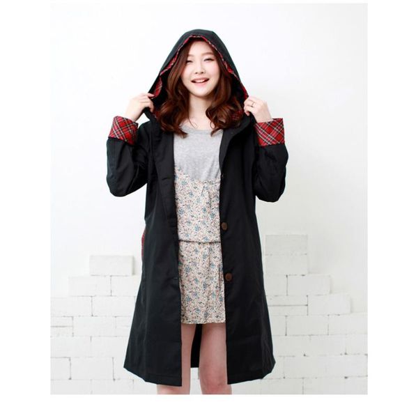 

long raincoat women waterproof hood, ladies rain coat ponchos jackets female chubasqueros mujer capa de chuva windbreaker xx13, Red;brown