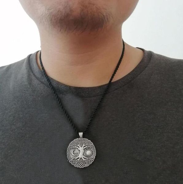 

sanlan tree of life sun and moon jewelry father day gift couple necklace, Silver