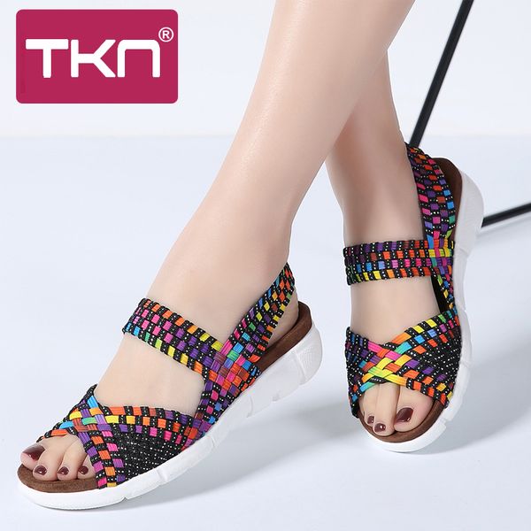 

dress shoes tkn 2021 summer women platform sandals leather suede wedge ladies sandalias gladiator 803, Black