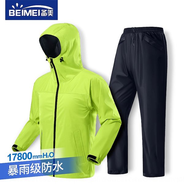 

n5wsa waterproof split men's poncho men's single motorcycle clothing cloak clothing body thickened suit riding motorcycle raincoat, Black