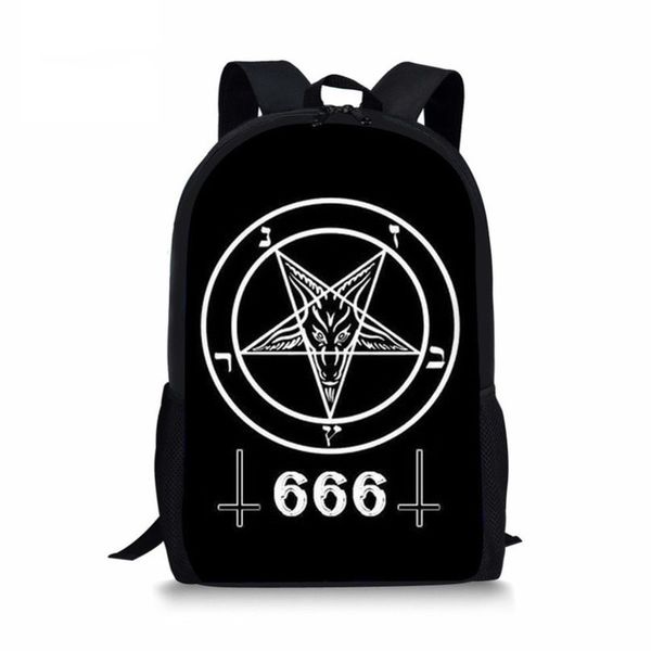 

thikin ранцы для мальчиков девушки black cat 666 / радуйся сатана печати студенты backpacks schoolbag дети mochila эсколар учиться в россии