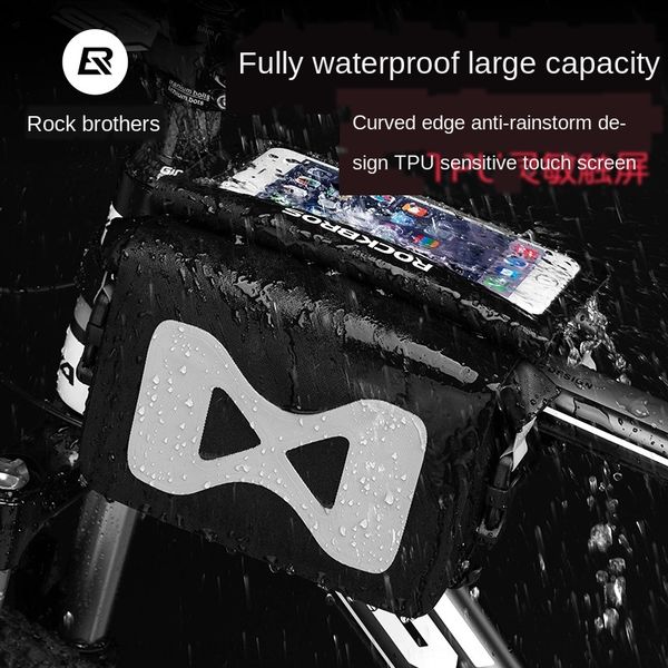 

locke mobile bicycle cell phone brothers bicycle waterproof tube saddle front beam bag mobile phone bag riding equipment
