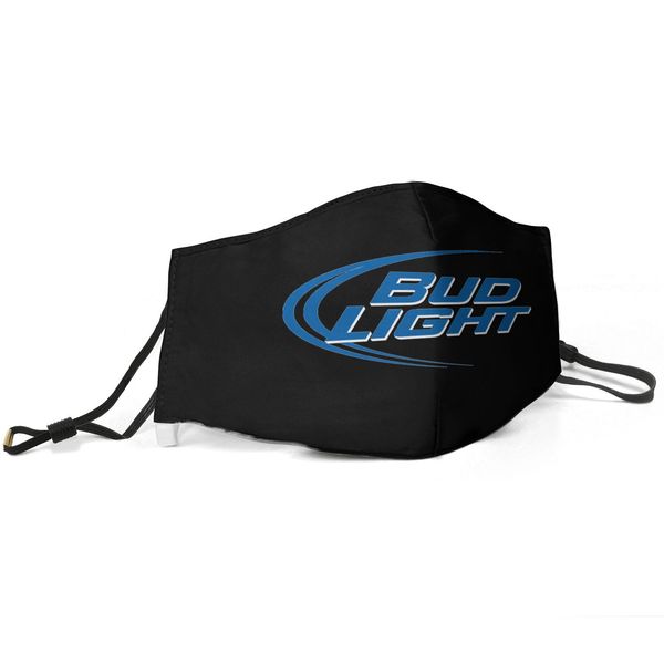 

women men face mask dust mask muffle bud light beer logo printed with adjustable ear hook, Silver