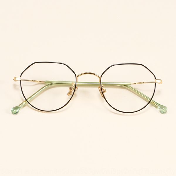 

new glasses polygon metal alloy myopia frame men's and women's small face frame student glasses 22933, Silver