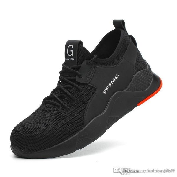 

lightweight steel toe safety shoes for women men summer anti-smashing piercing work shoes trainers mesh sneakers men safety boots 21, Black;brown