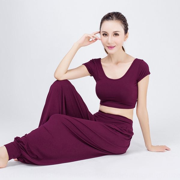 

yoga suit women's dance dance lantern pants performance clothes open navel lantern pants breathable stretch yoga fitness clothes, White;red