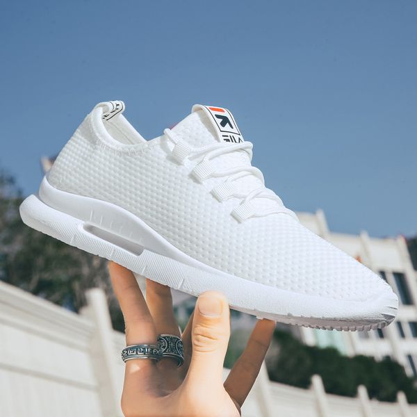 

2020 мужских высокого топ повседневная обувь дышащих плоских ботинок марка повседневного спорт свет вождение, Black