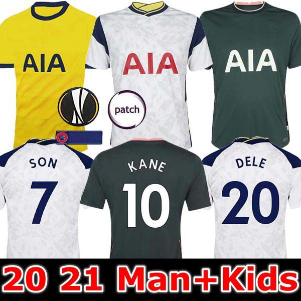 

men + kids kit 20 21 kane son bergwijn ndombele soccer jerseys 2020 2021 lucas dele tottenham jersey football kit shirt lloris spurs home, Black;yellow
