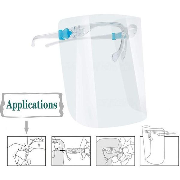 

reusable safety face shield glasses goggle faceshield visor transparent anti-fog anti-splash layer protect eyes from splash face mask bwf441