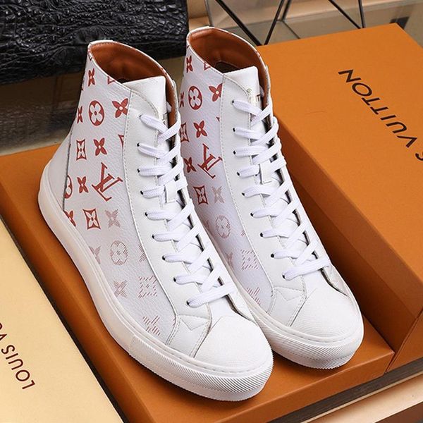 

drop ship tattoo sneaker boot mens shoes fashion design vintage shoes casual high lace -up plus size men boots herren luxus marken schuh, Black