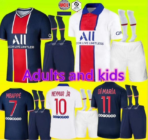 

new 20 21 and kids kit soccer jerseys 20 21 mbappe verratti cavani di maria maillot de foot child paris kids football shirt kit, Black;yellow