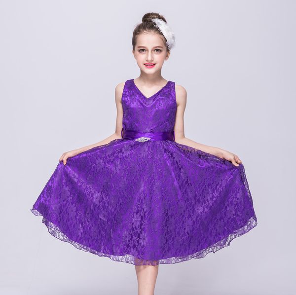 

Little Princess Ball Gowns Black Sleeveless Lace Appliqued Wedding Flower Girls Dresses Crew Neck Keen Length Puffy Dancing Dress