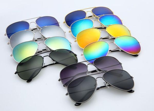 

factory wholesale latest fashion classic style metal frame colored mirror men and women designer sunglasses fashion accessories glasses, Silver
