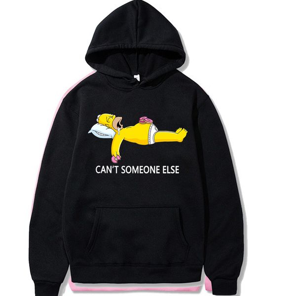 

simpson print sweatshirt causal hoodies graphic high-neck, Black