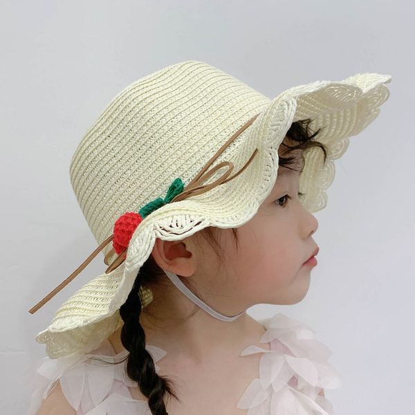

summer new children's subnet hole baby basin sunscreen thin outdoor sunscreen hat girls embroidered sun hat, Blue;gray