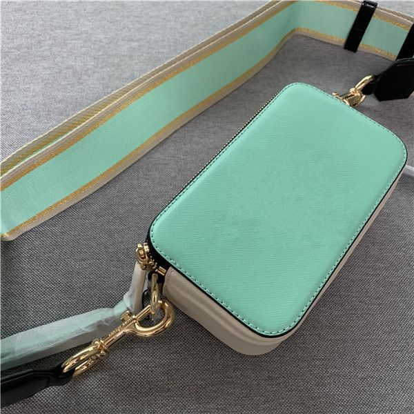 

19cm leather bag green wide shoulder strap women's handbag fashion bag