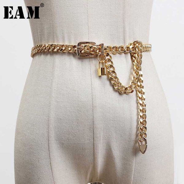 

eam] metal waist chian long lock stylish split joint belt personality women new fashion tide all-match spring 2020 1u253, Black;brown