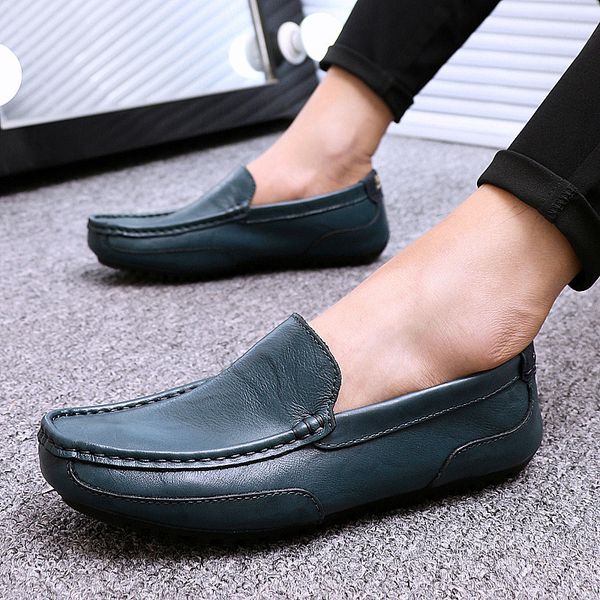 

shoes para male causal casuales leather breathable sale shoe mens 2020 mens men loafers spring man leisure new black