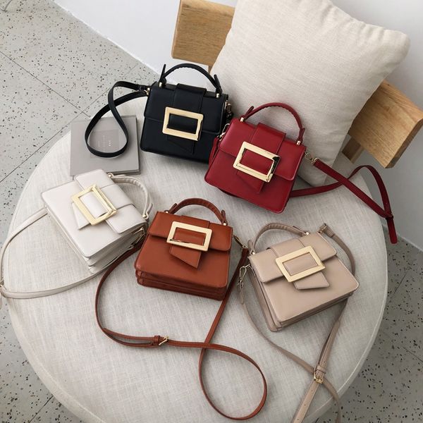 

belt buckle design pu leather crossbody bags for women 2020 mini shoulder messenger bag female travel handbags simple style
