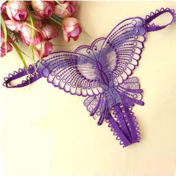

slim women's underwear butterfly lace micro open thongs g-strings transparent underwear intimates seamless thongs briefs, Black;pink