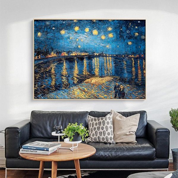 

извене каѬин малом starry night ван гог плака импѬеиониов иполниел wall ar