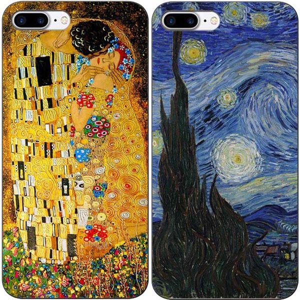 

oil painting gustav klimt the kiss art van gogh hard pc phone case cover for iphone x 5 6splus 7 7plus 8 11 pro max xr xs max