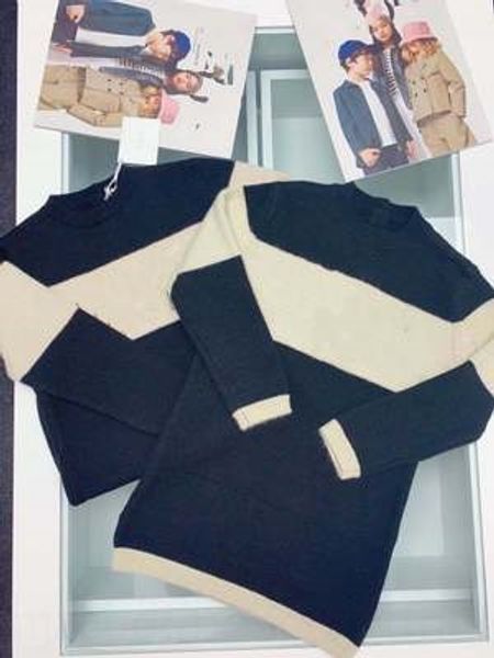 

ym2603 (straight hair) 2020 jacket short skirt new parent-child style black white knitted + skirt, Blue