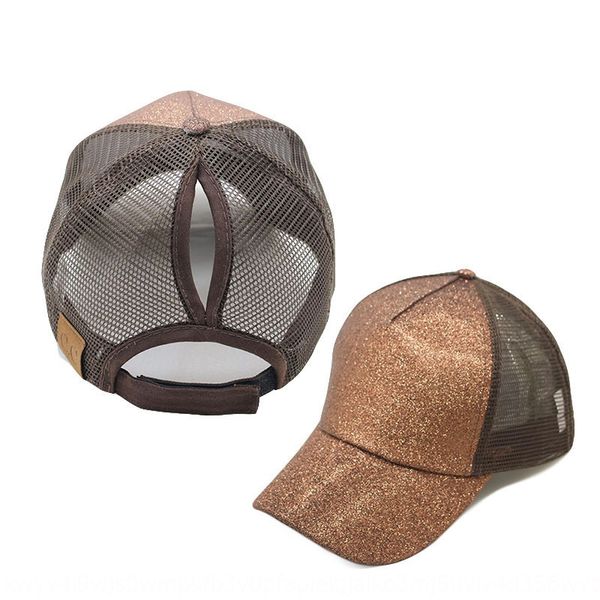 

new sequins fluorescent letter back opening baseball fluorescent rod baseball ponytail flash powder mesh cap cap cap, Blue;gray