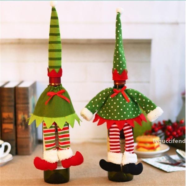 

merry christmas red wine bottle sleeve ornament fairy champagne bag festival event decorations party favor creative 3 6mg ff