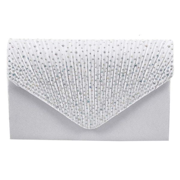 

evening bags womens silk face diamond clutches shoulder bag evening bridal prom satchel handbag(white) drop shipping