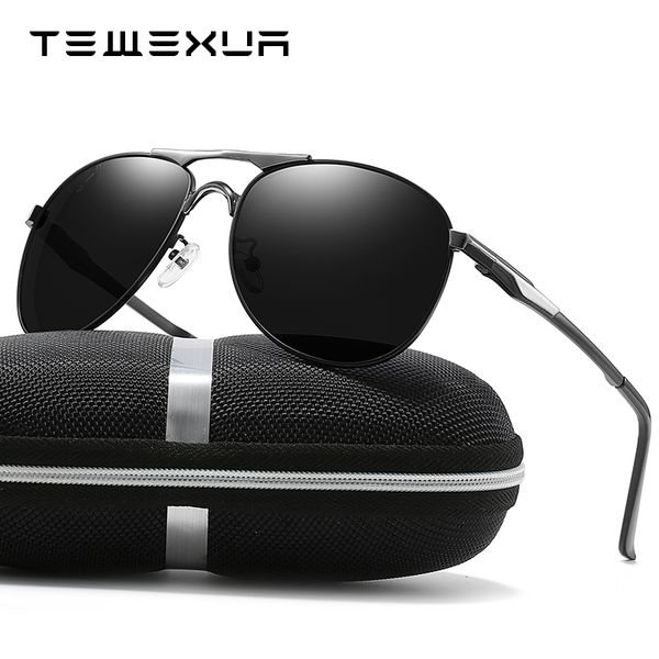

tewexua classic retro mens polarized sunglasses men rectangle fishing driving sun glasses alloy frame uv400 male eyewear, White;black