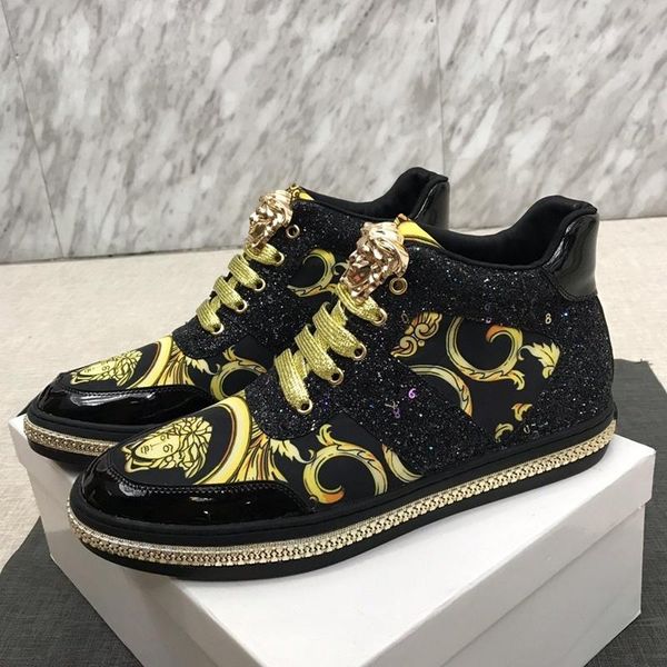 

men shoes sneakers luxury breathable sports sports casual shoes zapatos de hombre leather sneakers mens tennis shoes with box 09, Black