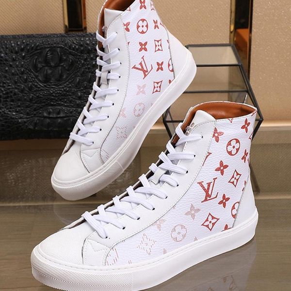 

casual mens shoes boots breathable fashion footwears with box athletic design scarpe da uomo tattoo sneaker boot mens shoes casual drop ship, Black