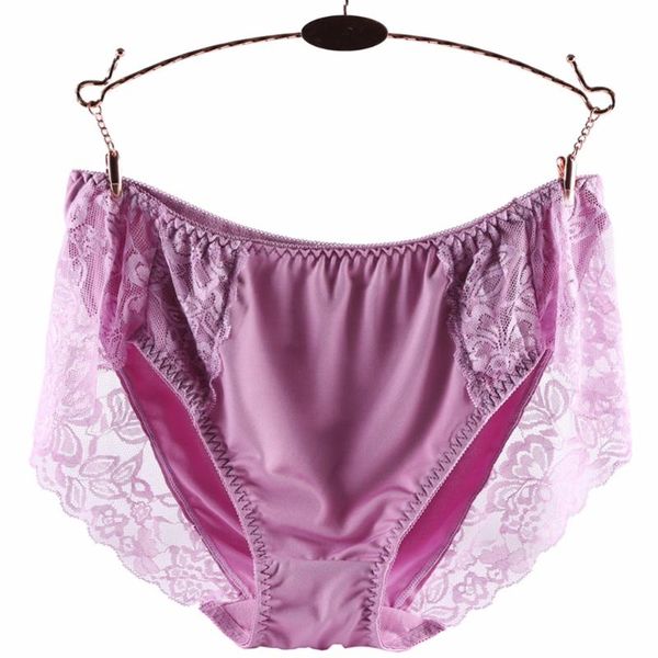 

yavo soso luxury lace lingeries briefs women underwears plus size 4xl milk silk women panties intimates, Black;pink