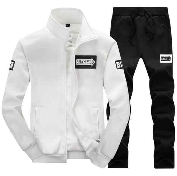 

men's sport suit autumn winter thicken sweatshirt pants sets sports suit tracksuit outdoor riding running jacket sweatpants, Black;blue
