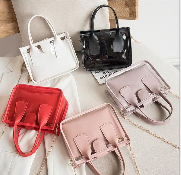 

дизайнерские сумки jelly мать-ребенок прозрачная сумка 2020 лето новые сумки на ремне