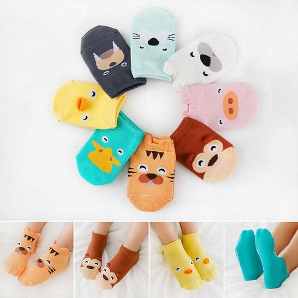 

jaycosin baby infant socks newborn cotton boys girls cute cartoon toddler anti-slip socks, Pink;yellow