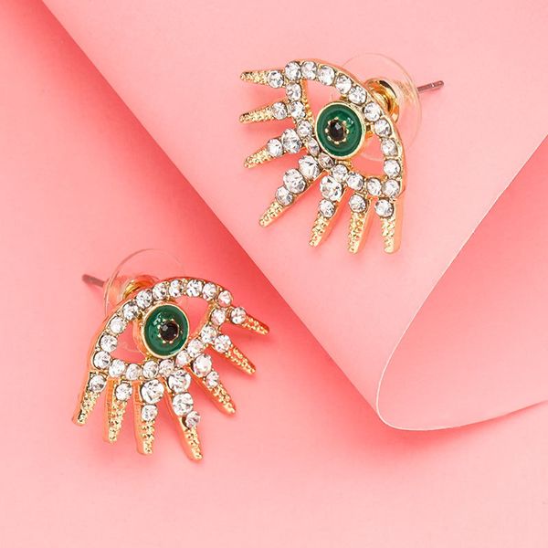 

personalized fashion alloy oil dripping diamond rhinestone eye earrings temperament earrings earrings, Golden