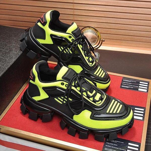 

luxury cloudbust thunder knit sneakers mens shoes autumn and winter outdoor walking shoes design low lace -up men shoes chunky sneakers, Black