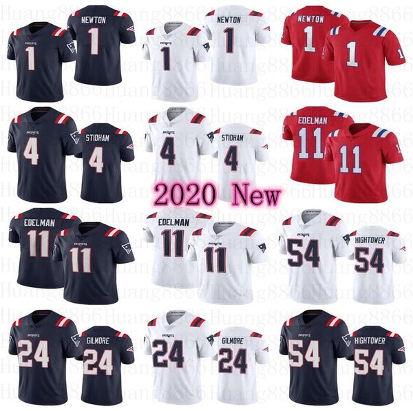 

new 2020 men englands patriot jersey #11 julian edelman 1 cam newton 24 stephon gilmore 54 dont'a hightower 4 jarrett stidham j, Black;red