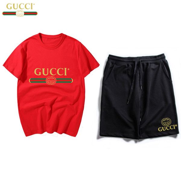 

new arrivals summer mens tracksuit short sleeve t-shirt+shorts casual pullover sports suit cotton brand sports set men's round neck spo, Gray