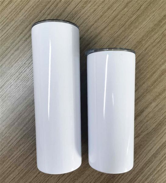 

sublimation 15oz skinny tumbler transfer thermal stainless steel skinny tumblers double wall vacuum drinking cup insulation white cup a02