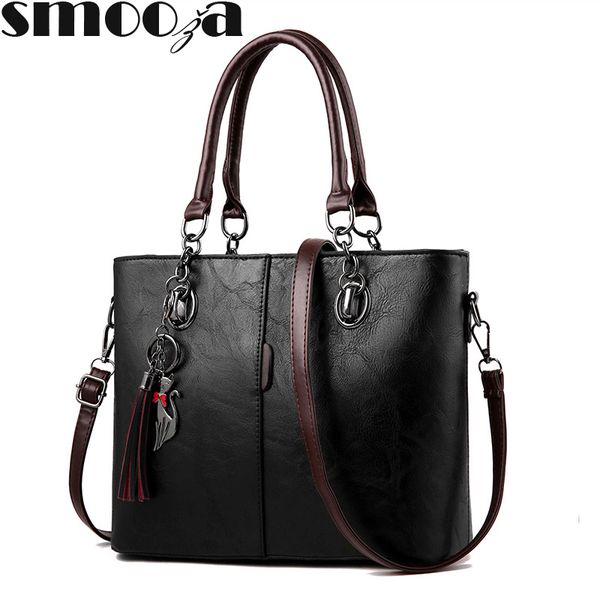 

smooza luxury handbags women bag designer 2020 big ladies hand bag for women solid shoulder bag outlet europe leather handbag