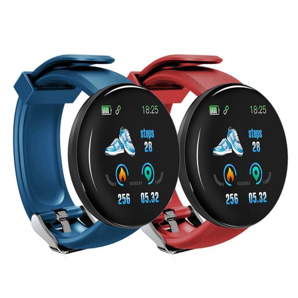 D18 pulseira inteligente pulseira fitness rastreador smartwatch pressão sanguínea ip65 taxa de coração impermeável com caixa de varejo para telefone Android iOS