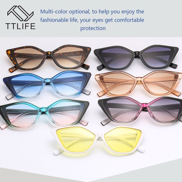 

ttlife cat eye fashion women sunglasses brand design lady cateye sun glasses uv400 luxury sunglass shades eyewear, White;black