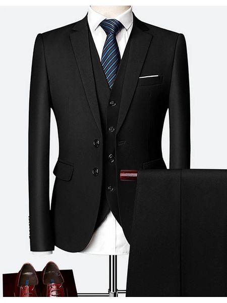 

custom made suits men formal wear 2020 groom tuxedos slim fit 3 piece suit wool bleed, White;black