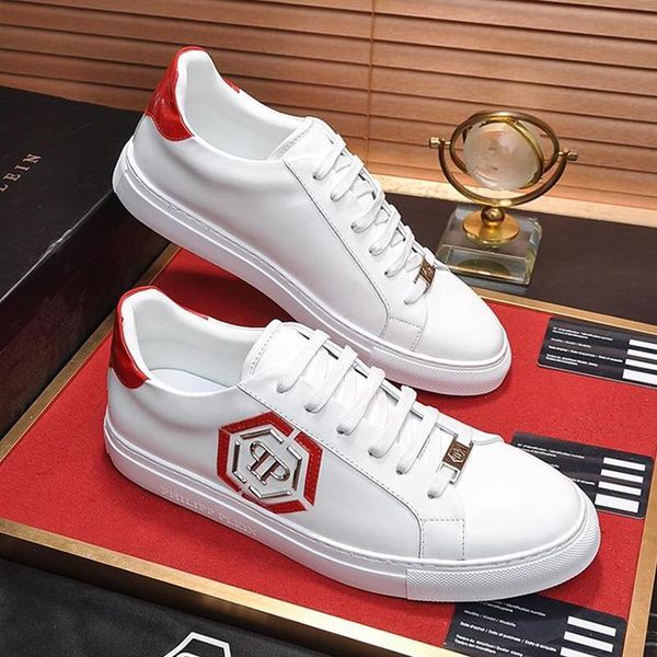 

luxury men sneakers casual shoes low -leather walking sports trainers with box scarpe da uomo breathable lo -sneakers hexagon mens, Black