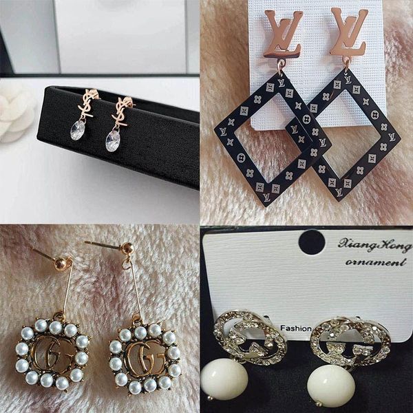 

dhl earrings famous letter women earrings exquisite charming luxury earring fashion jewelry sale, White