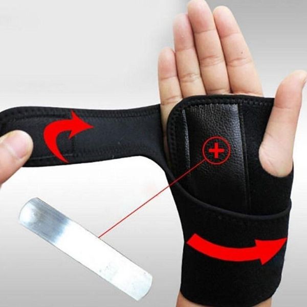 

wrist support fashion portable strap bracers steel plate supplies sports weight lifting band bracelet, Black;red